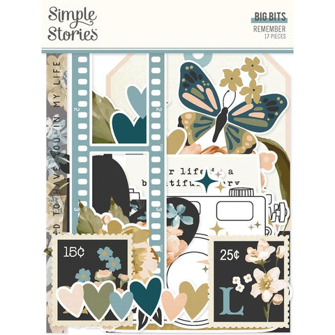 Remember - Simple Stories - Bits & Pieces Die-Cuts 17/Pkg - Big Bits