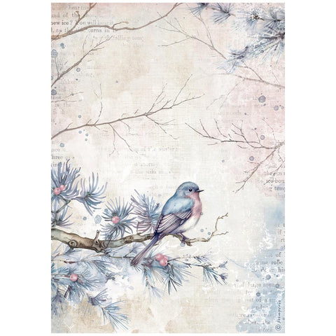 Create Happiness - Dewdrops - Stamperia - A4 Rice Paper - Bird (9099)