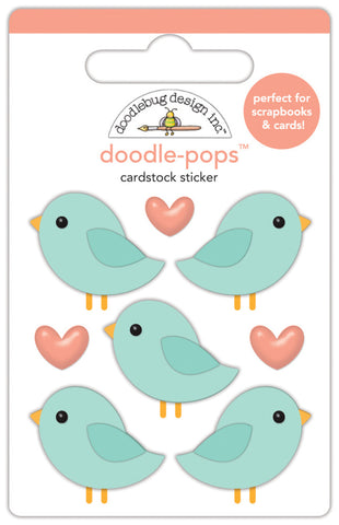 Farmhouse - Doodlebug Designs - Doodle-pops 3D Cardstock Sticker - Birds Of a Feather