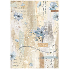 Create Happiness Secret Diary - Stamperia - A4 Rice Paper - Blue Flower (3899)