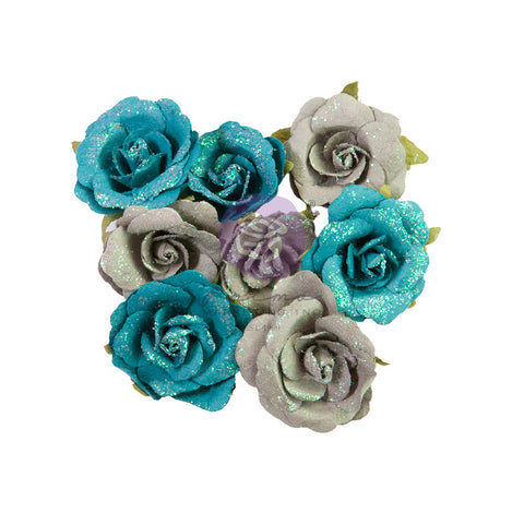 Lost In Wonderland - Prima Marketing - Paper Flowers 16/Pkg - Blue Illusion (5777)