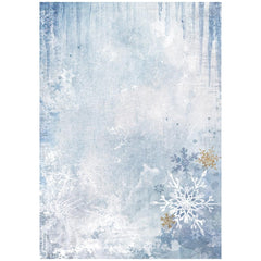 Create Happiness - Dewdrops - Stamperia - A4 Rice Paper - Blue Snowflakes (9082)