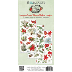 49 & Market - Evergreen Season - Rub-On Transfer Set - Botanical