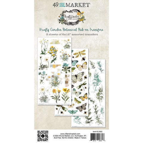 Krafty Garden - 49 & Market - Rub-On Transfer Set - Botanicals (6603)