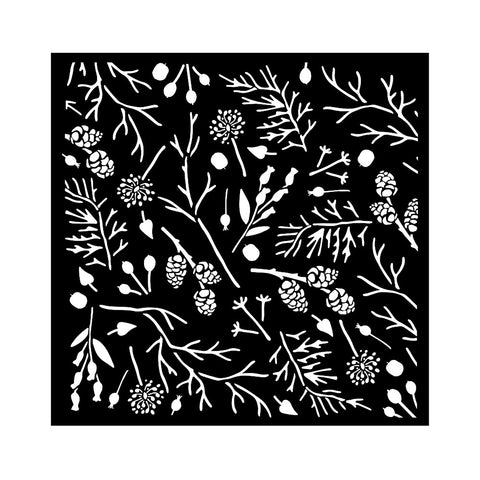 Forest - Stamperia - Thick Stencil - Branches & Pinecones (8108)