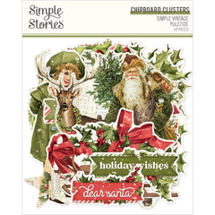 Simple Vintage Yuletide -Simple Stories - Chipboard Clusters