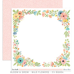 Bloom & Grow - Cocoa Vanilla - 12"x12" Double-sided Patterned Paper - Wild Flowers