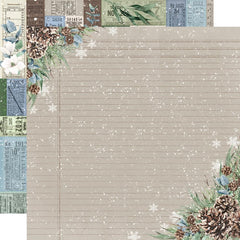 Simple Vintage Fresh Snow - Simple Stories - Double-Sided Cardstock 12"X12" - Cabin Fever