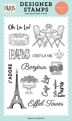 Paris - Carta Bella - Clear Stamps - Cafe Life