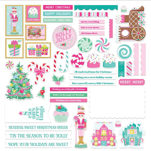 Sugar Plum Christmas - PhotoPlay - Cardstock Stickers 12"X12" - Card Kit Stickers