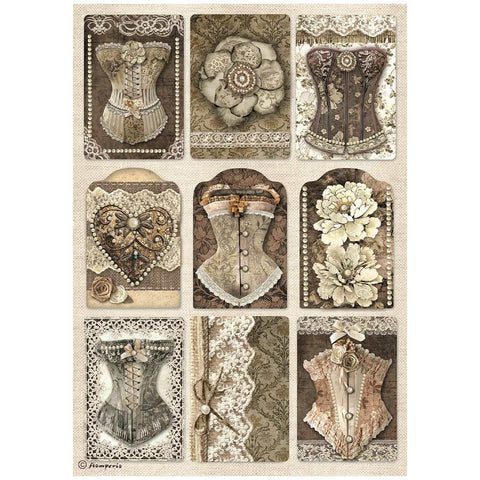 Old Lace - Stamperia - A4 Rice Paper - Corsets (8290)