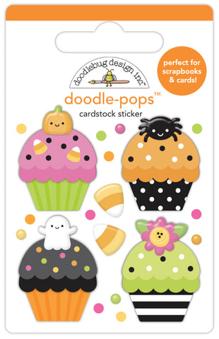 Hey Pumpkin - Doodlebug - Doodle-pops 3D Cardstock Sticker - Cute Cakes (5664)