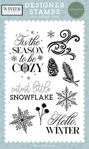 Winter Wonderland - Carta Bella - Clear Stamps - Cutest Little Snowflake