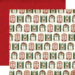 A Vintage Christmas  - Carta Bella - Double-Sided Cardstock 12"X12" - Decorated Windows