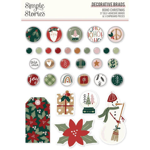 Boho Christmas - Simple Stories - Decorative Brads