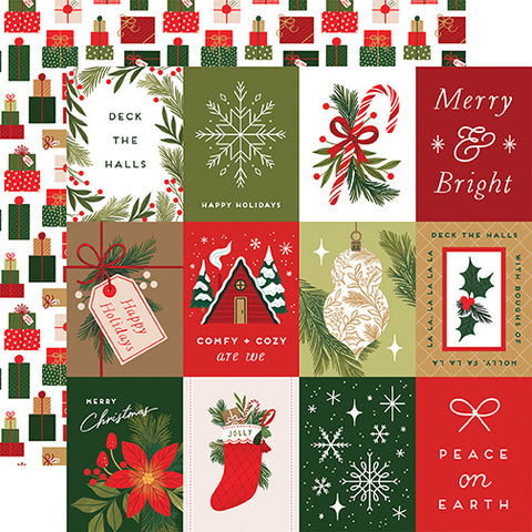 Christmas Joy - Echo Park - Double-Sided Cardstock 12"X12" - 3"x4" Journaling Cards (8325)