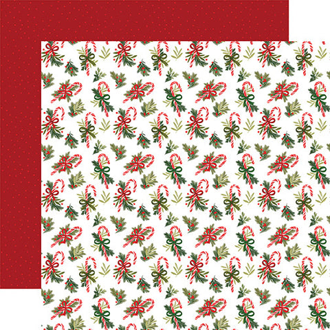 Christmas Joy - Echo Park - Double-Sided Cardstock 12"X12" - Candy Cane Gifts (8424)