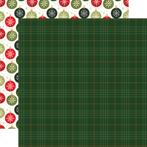 Christmas Joy - Echo Park - Double-Sided Cardstock 12"X12" - Christmas Time Tartan (8523)