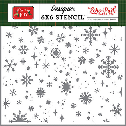 Christmas Joy - Echo Park - Stencil - Let It Snow Snowflakes (1321)