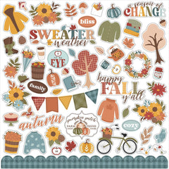 Sweater Weather - Echo Park - Cardstock Stickers 12"X12" - Elements