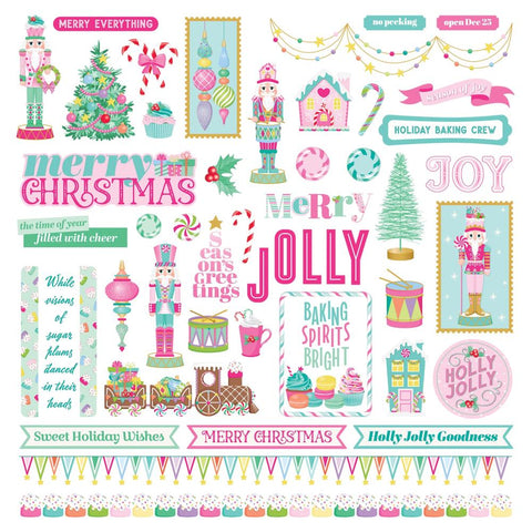 Sugar Plum Christmas - PhotoPlay - Cardstock Stickers 12"X12" - Elements