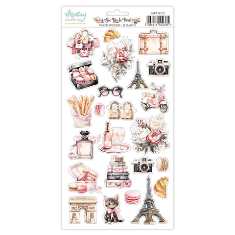 See You In Paris - Mintay Papers - 6"x12" Paper Stickers - Elements