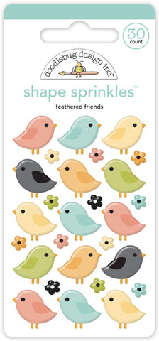 Farmhouse - Doodlebug Designs - Enamel Shapes Sprinkles - Feathered Friends