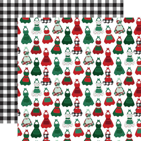 Baking Spirits Bright - ECHO PARK - Double-Sided Cardstock 12"X12" - Festive Aprons