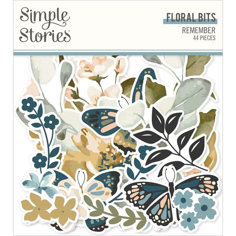 Remember - Simple Stories - Bits & Pieces Die-Cuts 44/Pkg - Floral