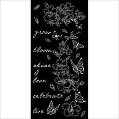 Create Happiness Secret Diary - Stamperia - Thick Stencil 4.8"x 10" - Flowers & Butterfly (4285)