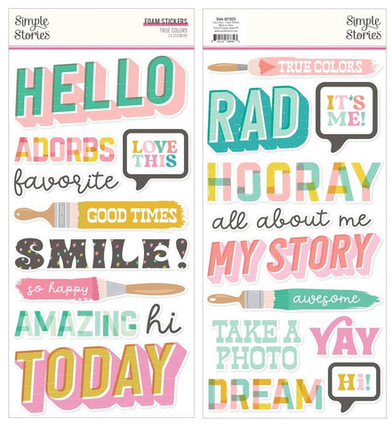 True Colors - Simple Stories - Foam Stickers