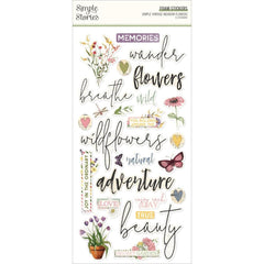 Simple Vintage Meadow Flowers - Simple Stories - Foam Stickers 51/Pkg