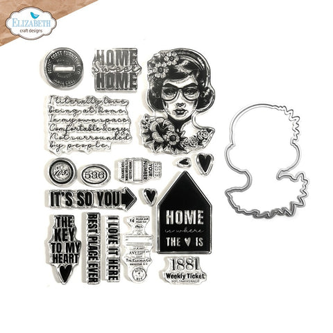 Elizabeth Craft Designs - Clear Stamp & Die Set - Frida at Home (9403)