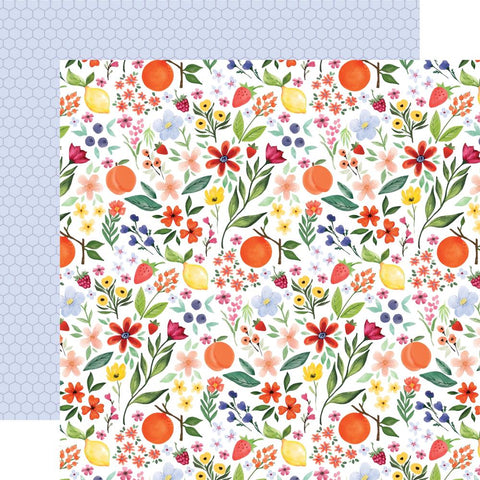 Fruit Stand - Carta Bella - Double-Sided Cardstock 12"X12" - Fruit Blossoms