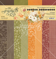 Autumn Greetings - Graphic 45 - 12"x12" Collection Pack - Patterns & Solids (6328)