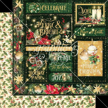 Merry & Bright - Graphic 45 - Double-Sided Cardstock 12"X12" - Merry & Bright (6373)