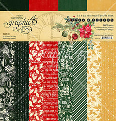 Merry & Bright - Graphic 45 - 12"x12" Collection Pack - Patterns & Solids (6472)