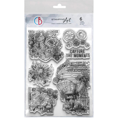 Esprit de Voyage - Ciao Bella - 6" x 8" Clear Stamp - Gears of Imagination (5688)