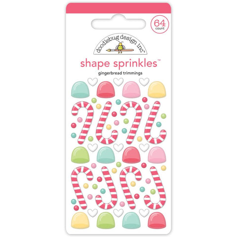 Gingerbread Kisses- Doodlebug - Sprinkles Adhesive Enamel Shapes - Gingerbread Trimming (2878)