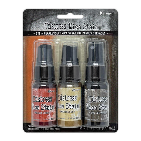 Tim Holtz - Distress Mica Stain Set (2023) - Halloween Set #5 (Mulled Cider, Unravelled and Fallen Acorn) (4327)