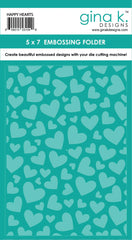 Gina K - 5"x7" EMBOSSING FOLDER - Happy Hearts