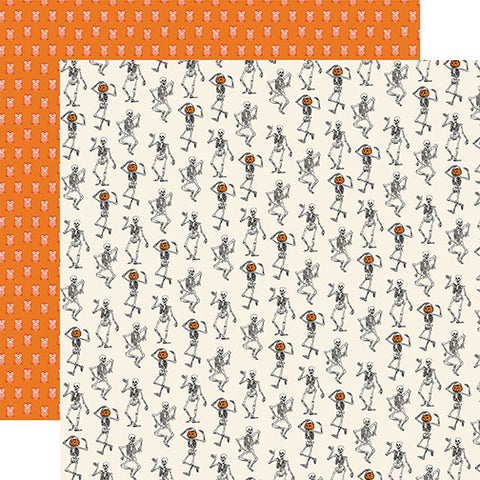 Halloween Fun - Carta Bella - Double-Sided Cardstock 12"X12" - Hey Boo Skeletons