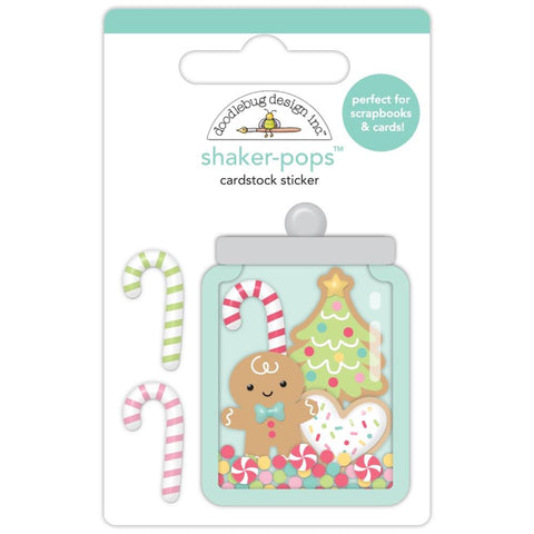 Gingerbread Kisses- Doodlebug - Shaker-Pops 3D Stickers - Holiday Treats