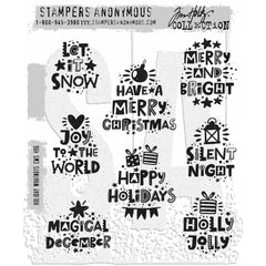 Tim Holtz - Cling Stamps 7"X8.5" - Holiday Whatnots