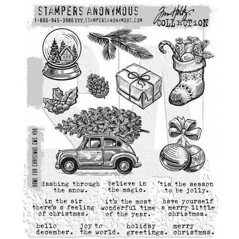 Tim Holtz - Cling Stamps 7"X8.5" - Home For Christmas