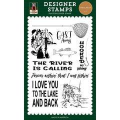 Gone Fishing - Carta Bella - Clear Stamps - Hooked On Fishing