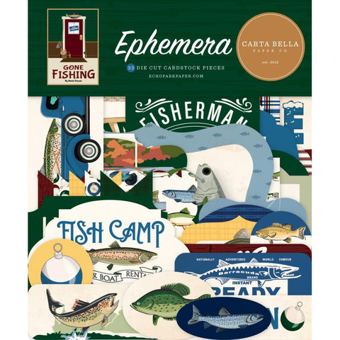 Gone Fishing - Carta Bella - Cardstock Ephemera - Icons