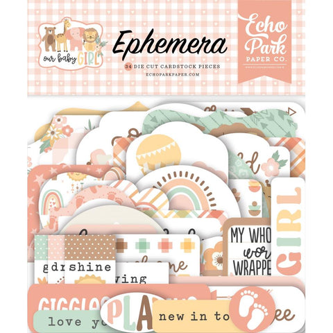 Our Baby (Girl) - Echo Park - Cardstock Ephemera 33/Pkg - Icons