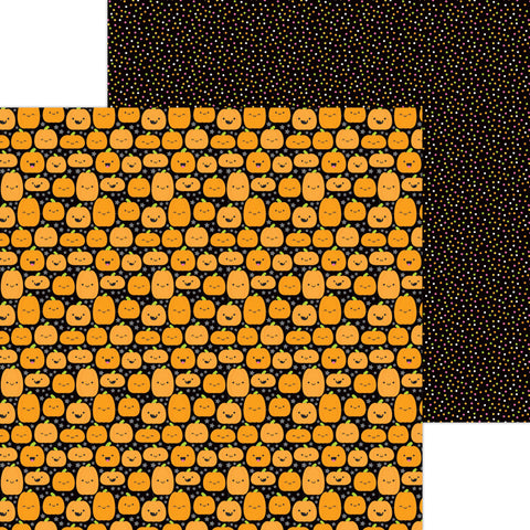 Hey Pumpkin - Doodlebug - Double-Sided Cardstock 12"X12" - Jolly Jack-O-Lanterns