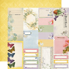 Simple Vintage Meadow Flowers - Simple Stories - Double-Sided Cardstock 12"X12" - Journal Elements